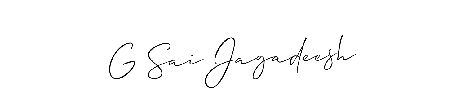 Also we have G Sai Jagadeesh name is the best signature style. Create professional handwritten signature collection using Allison_Script autograph style. G Sai Jagadeesh signature style 2 images and pictures png