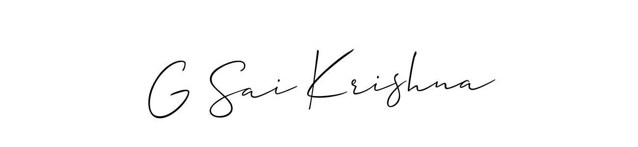 It looks lik you need a new signature style for name G Sai Krishna. Design unique handwritten (Allison_Script) signature with our free signature maker in just a few clicks. G Sai Krishna signature style 2 images and pictures png