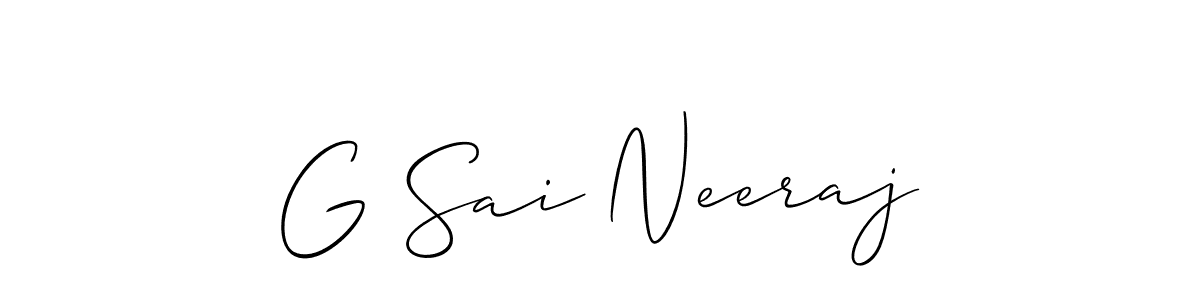 Design your own signature with our free online signature maker. With this signature software, you can create a handwritten (Allison_Script) signature for name G Sai Neeraj. G Sai Neeraj signature style 2 images and pictures png