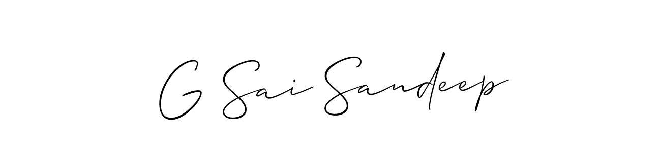 Also we have G Sai Sandeep name is the best signature style. Create professional handwritten signature collection using Allison_Script autograph style. G Sai Sandeep signature style 2 images and pictures png