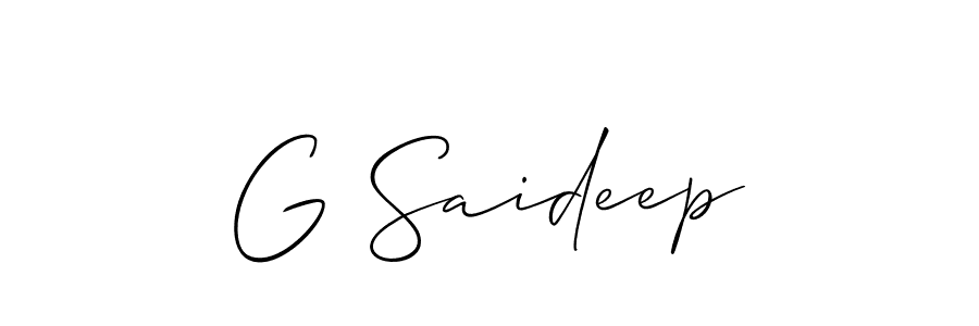 This is the best signature style for the G Saideep name. Also you like these signature font (Allison_Script). Mix name signature. G Saideep signature style 2 images and pictures png