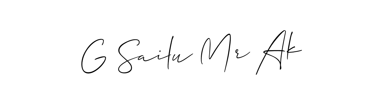 How to make G Sailu Mr Ak name signature. Use Allison_Script style for creating short signs online. This is the latest handwritten sign. G Sailu Mr Ak signature style 2 images and pictures png