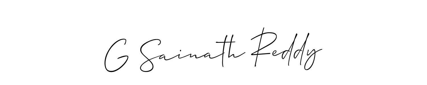 Also we have G Sainath Reddy name is the best signature style. Create professional handwritten signature collection using Allison_Script autograph style. G Sainath Reddy signature style 2 images and pictures png