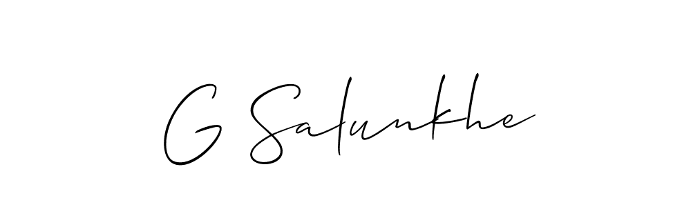 if you are searching for the best signature style for your name G Salunkhe. so please give up your signature search. here we have designed multiple signature styles  using Allison_Script. G Salunkhe signature style 2 images and pictures png