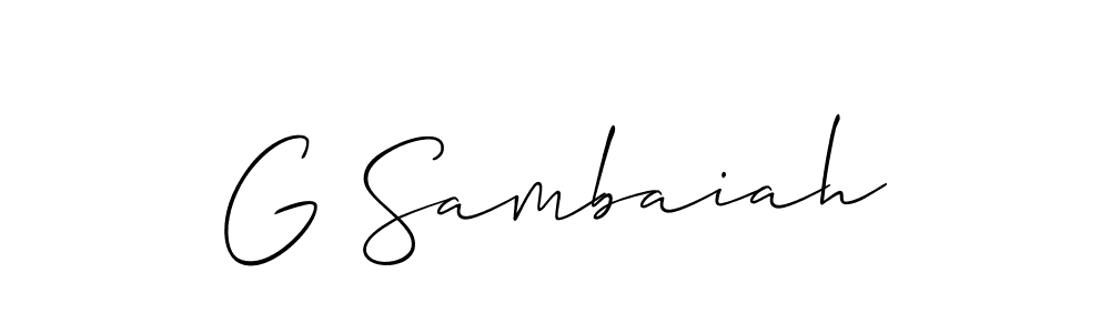 if you are searching for the best signature style for your name G Sambaiah. so please give up your signature search. here we have designed multiple signature styles  using Allison_Script. G Sambaiah signature style 2 images and pictures png