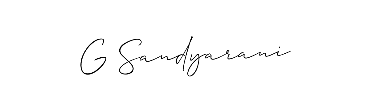 This is the best signature style for the G Sandyarani name. Also you like these signature font (Allison_Script). Mix name signature. G Sandyarani signature style 2 images and pictures png