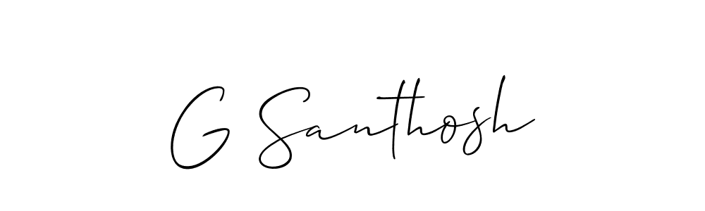 It looks lik you need a new signature style for name G Santhosh. Design unique handwritten (Allison_Script) signature with our free signature maker in just a few clicks. G Santhosh signature style 2 images and pictures png