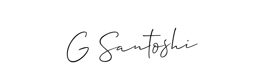 Design your own signature with our free online signature maker. With this signature software, you can create a handwritten (Allison_Script) signature for name G Santoshi. G Santoshi signature style 2 images and pictures png