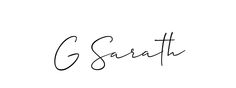 Allison_Script is a professional signature style that is perfect for those who want to add a touch of class to their signature. It is also a great choice for those who want to make their signature more unique. Get G Sarath name to fancy signature for free. G Sarath signature style 2 images and pictures png