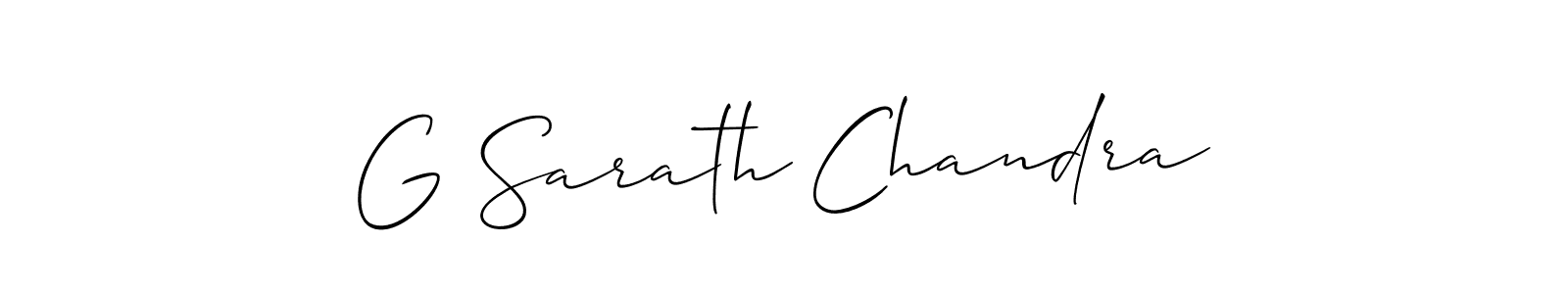 Make a beautiful signature design for name G Sarath Chandra. With this signature (Allison_Script) style, you can create a handwritten signature for free. G Sarath Chandra signature style 2 images and pictures png