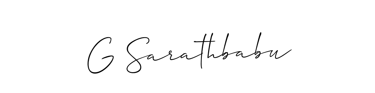 Make a beautiful signature design for name G Sarathbabu. With this signature (Allison_Script) style, you can create a handwritten signature for free. G Sarathbabu signature style 2 images and pictures png