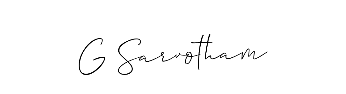 Allison_Script is a professional signature style that is perfect for those who want to add a touch of class to their signature. It is also a great choice for those who want to make their signature more unique. Get G Sarvotham name to fancy signature for free. G Sarvotham signature style 2 images and pictures png