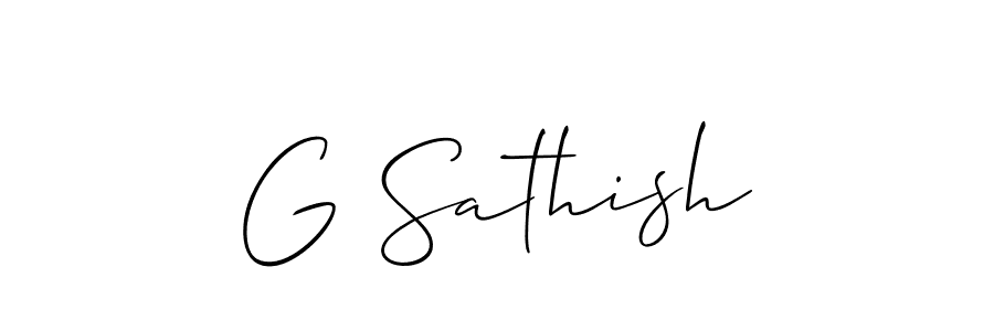 Make a short G Sathish signature style. Manage your documents anywhere anytime using Allison_Script. Create and add eSignatures, submit forms, share and send files easily. G Sathish signature style 2 images and pictures png