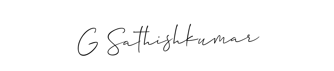 How to make G Sathishkumar name signature. Use Allison_Script style for creating short signs online. This is the latest handwritten sign. G Sathishkumar signature style 2 images and pictures png