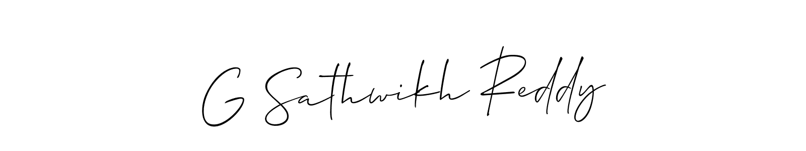 You should practise on your own different ways (Allison_Script) to write your name (G Sathwikh Reddy) in signature. don't let someone else do it for you. G Sathwikh Reddy signature style 2 images and pictures png