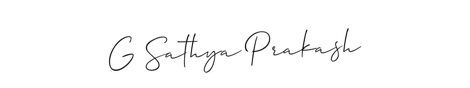 The best way (Allison_Script) to make a short signature is to pick only two or three words in your name. The name G Sathya Prakash include a total of six letters. For converting this name. G Sathya Prakash signature style 2 images and pictures png