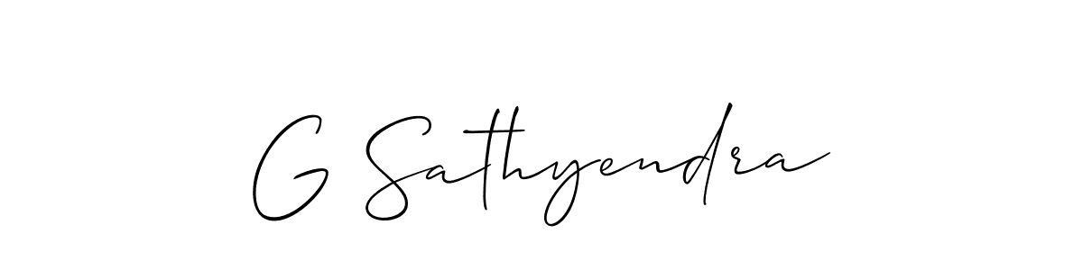 It looks lik you need a new signature style for name G Sathyendra. Design unique handwritten (Allison_Script) signature with our free signature maker in just a few clicks. G Sathyendra signature style 2 images and pictures png