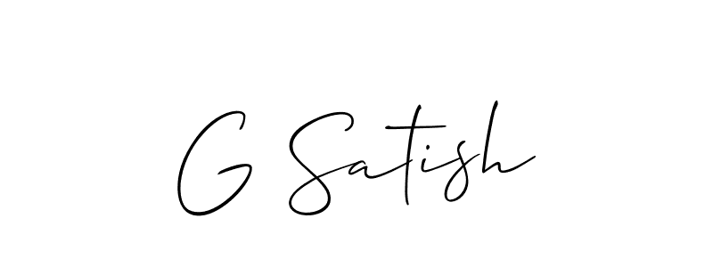 Also You can easily find your signature by using the search form. We will create G Satish name handwritten signature images for you free of cost using Allison_Script sign style. G Satish signature style 2 images and pictures png