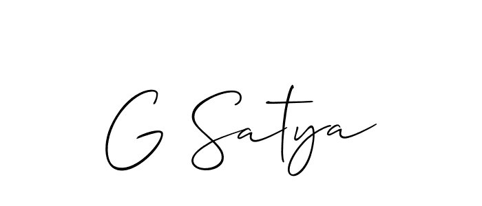 It looks lik you need a new signature style for name G Satya. Design unique handwritten (Allison_Script) signature with our free signature maker in just a few clicks. G Satya signature style 2 images and pictures png