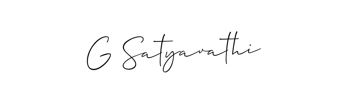 G Satyavathi stylish signature style. Best Handwritten Sign (Allison_Script) for my name. Handwritten Signature Collection Ideas for my name G Satyavathi. G Satyavathi signature style 2 images and pictures png