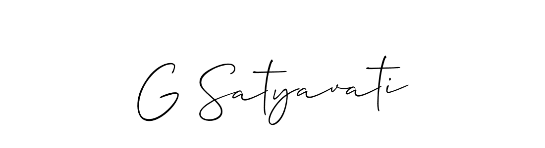 You should practise on your own different ways (Allison_Script) to write your name (G Satyavati) in signature. don't let someone else do it for you. G Satyavati signature style 2 images and pictures png