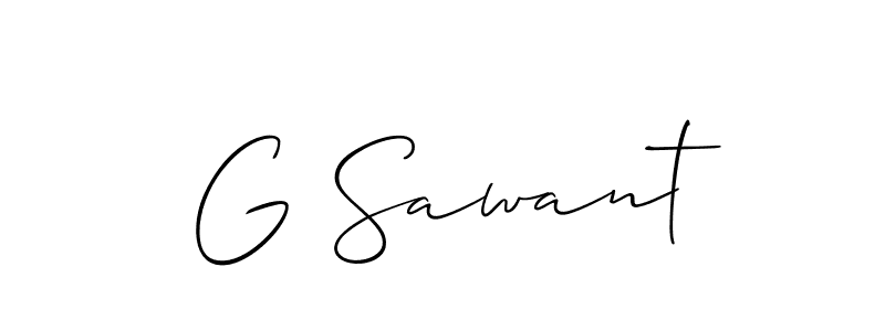 How to make G Sawant name signature. Use Allison_Script style for creating short signs online. This is the latest handwritten sign. G Sawant signature style 2 images and pictures png