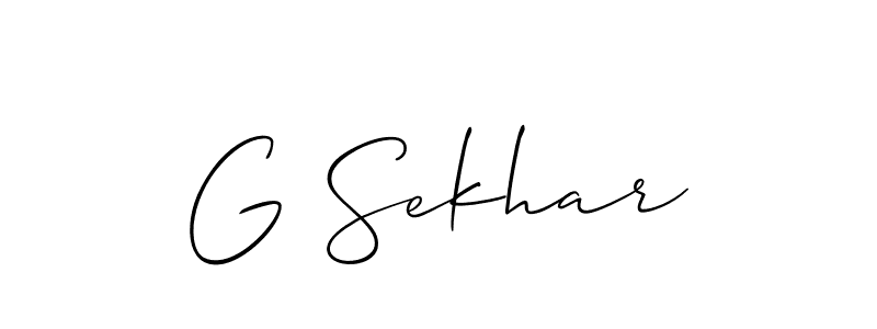You should practise on your own different ways (Allison_Script) to write your name (G Sekhar) in signature. don't let someone else do it for you. G Sekhar signature style 2 images and pictures png