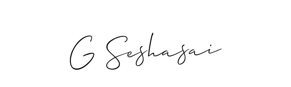 Design your own signature with our free online signature maker. With this signature software, you can create a handwritten (Allison_Script) signature for name G Seshasai. G Seshasai signature style 2 images and pictures png