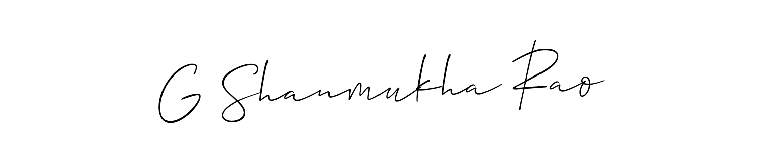 Use a signature maker to create a handwritten signature online. With this signature software, you can design (Allison_Script) your own signature for name G Shanmukha Rao. G Shanmukha Rao signature style 2 images and pictures png