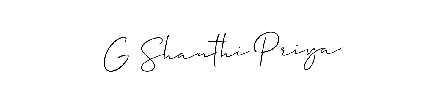 It looks lik you need a new signature style for name G Shanthi Priya. Design unique handwritten (Allison_Script) signature with our free signature maker in just a few clicks. G Shanthi Priya signature style 2 images and pictures png