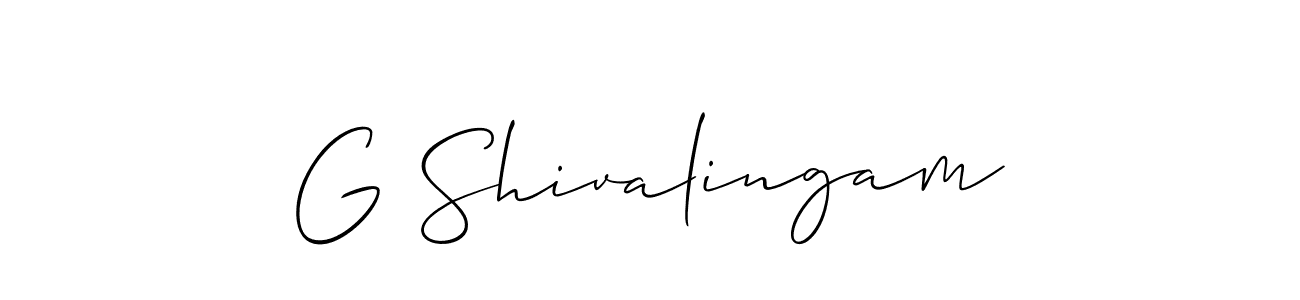 Make a beautiful signature design for name G Shivalingam. With this signature (Allison_Script) style, you can create a handwritten signature for free. G Shivalingam signature style 2 images and pictures png