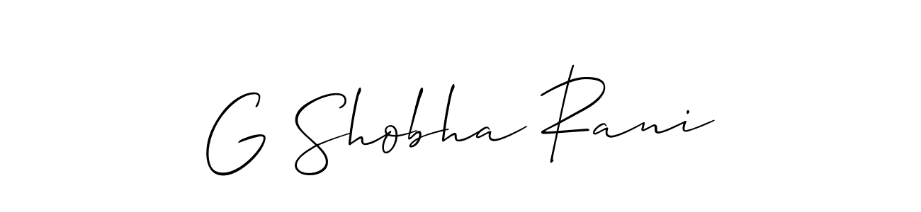 Use a signature maker to create a handwritten signature online. With this signature software, you can design (Allison_Script) your own signature for name G Shobha Rani. G Shobha Rani signature style 2 images and pictures png