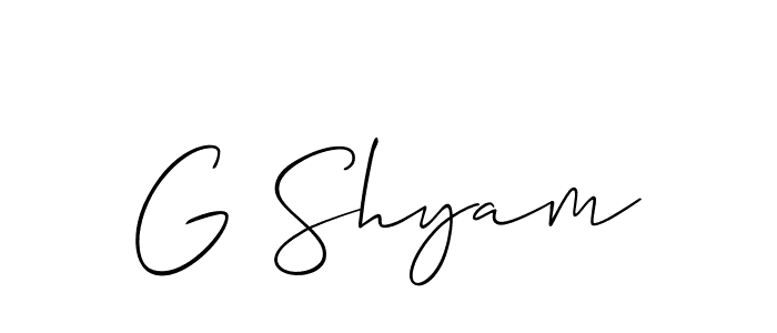 It looks lik you need a new signature style for name G Shyam. Design unique handwritten (Allison_Script) signature with our free signature maker in just a few clicks. G Shyam signature style 2 images and pictures png