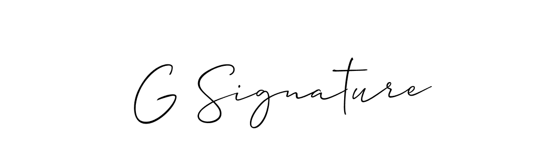 Design your own signature with our free online signature maker. With this signature software, you can create a handwritten (Allison_Script) signature for name G Signature. G Signature signature style 2 images and pictures png