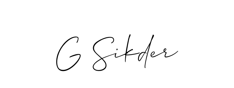 How to make G Sikder signature? Allison_Script is a professional autograph style. Create handwritten signature for G Sikder name. G Sikder signature style 2 images and pictures png