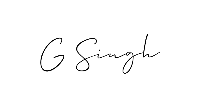 Design your own signature with our free online signature maker. With this signature software, you can create a handwritten (Allison_Script) signature for name G Singh. G Singh signature style 2 images and pictures png