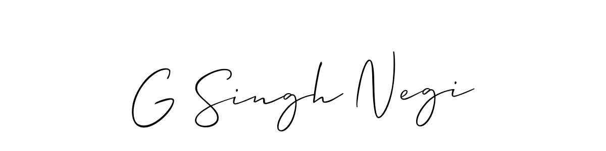 How to make G Singh Negi name signature. Use Allison_Script style for creating short signs online. This is the latest handwritten sign. G Singh Negi signature style 2 images and pictures png