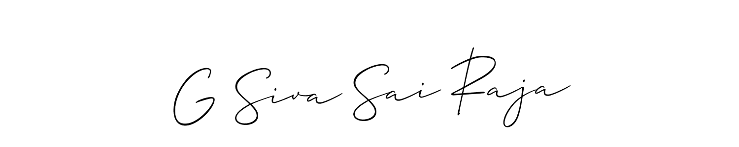 if you are searching for the best signature style for your name G Siva Sai Raja. so please give up your signature search. here we have designed multiple signature styles  using Allison_Script. G Siva Sai Raja signature style 2 images and pictures png