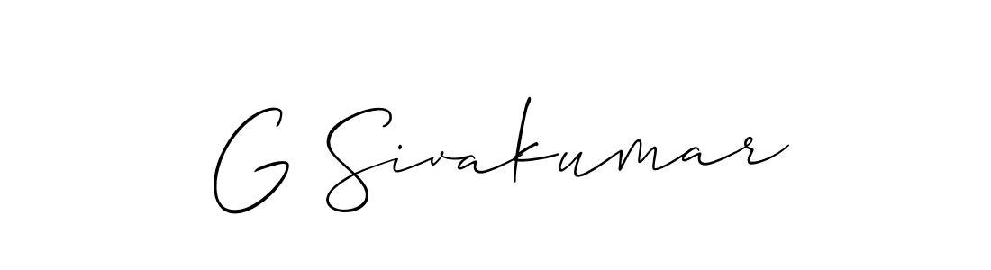 How to make G Sivakumar signature? Allison_Script is a professional autograph style. Create handwritten signature for G Sivakumar name. G Sivakumar signature style 2 images and pictures png