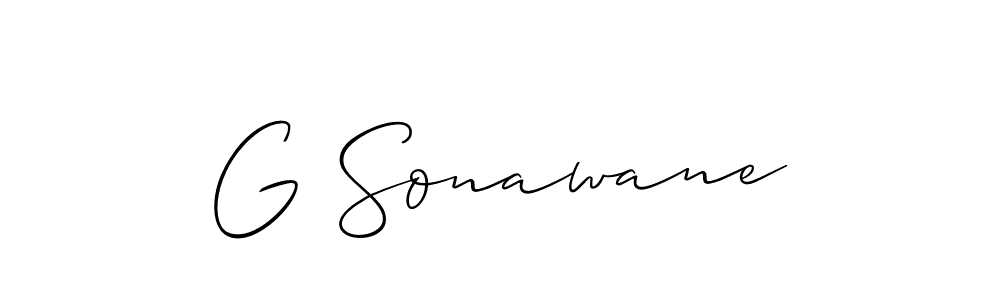 Make a short G Sonawane signature style. Manage your documents anywhere anytime using Allison_Script. Create and add eSignatures, submit forms, share and send files easily. G Sonawane signature style 2 images and pictures png