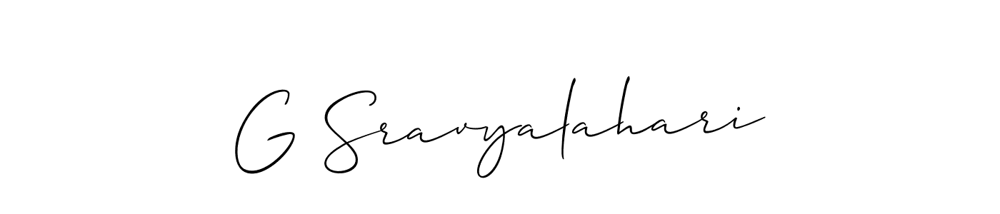 Design your own signature with our free online signature maker. With this signature software, you can create a handwritten (Allison_Script) signature for name G Sravyalahari. G Sravyalahari signature style 2 images and pictures png