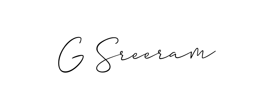 Design your own signature with our free online signature maker. With this signature software, you can create a handwritten (Allison_Script) signature for name G Sreeram. G Sreeram signature style 2 images and pictures png