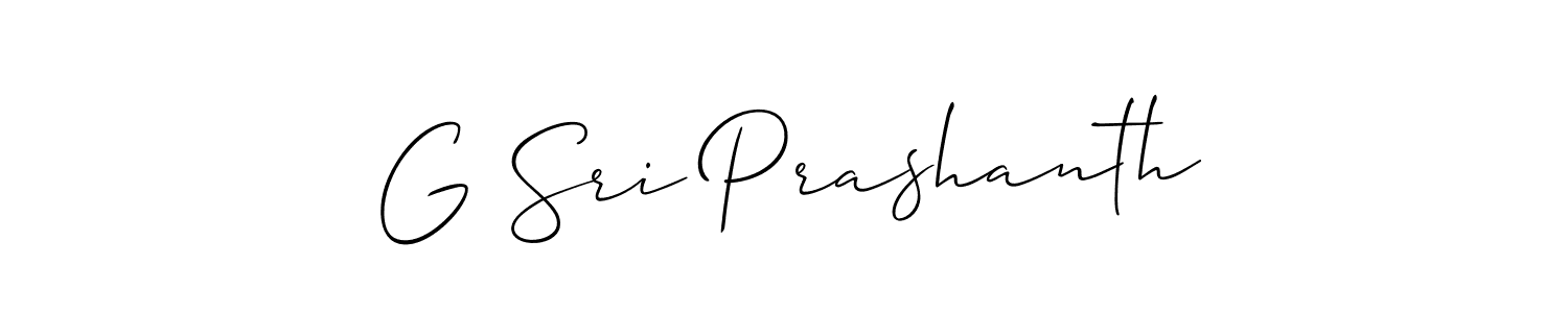 How to make G Sri Prashanth name signature. Use Allison_Script style for creating short signs online. This is the latest handwritten sign. G Sri Prashanth signature style 2 images and pictures png