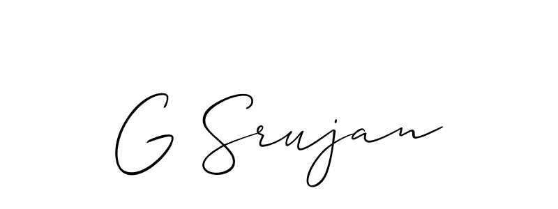 How to Draw G Srujan signature style? Allison_Script is a latest design signature styles for name G Srujan. G Srujan signature style 2 images and pictures png