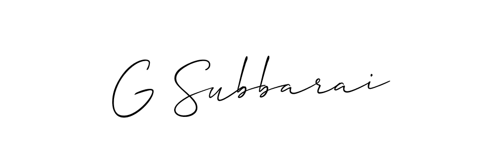 How to make G Subbarai signature? Allison_Script is a professional autograph style. Create handwritten signature for G Subbarai name. G Subbarai signature style 2 images and pictures png
