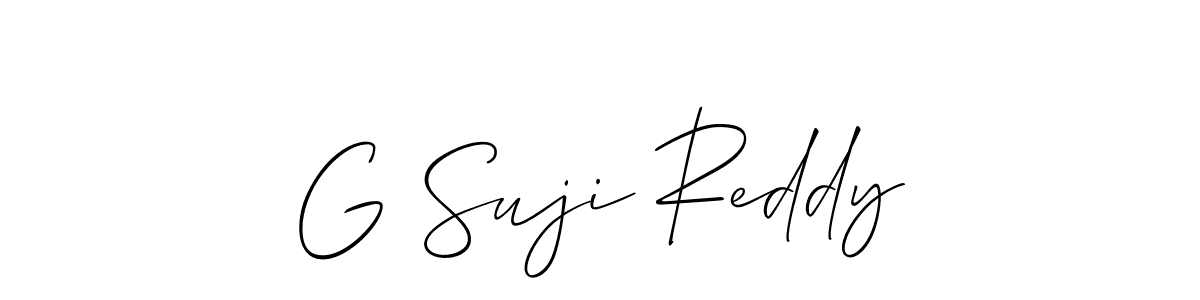 if you are searching for the best signature style for your name G Suji Reddy. so please give up your signature search. here we have designed multiple signature styles  using Allison_Script. G Suji Reddy signature style 2 images and pictures png