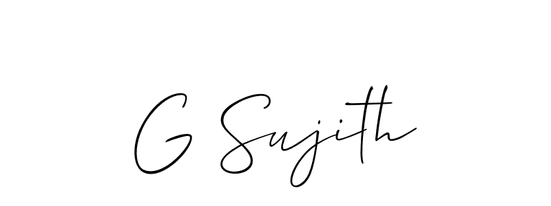 You should practise on your own different ways (Allison_Script) to write your name (G Sujith) in signature. don't let someone else do it for you. G Sujith signature style 2 images and pictures png