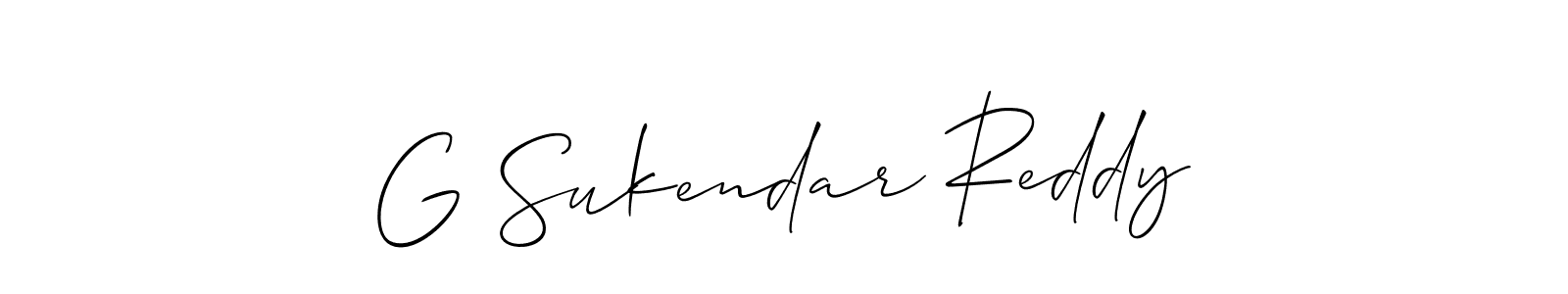 Design your own signature with our free online signature maker. With this signature software, you can create a handwritten (Allison_Script) signature for name G Sukendar Reddy. G Sukendar Reddy signature style 2 images and pictures png