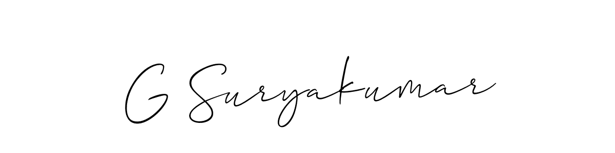 You should practise on your own different ways (Allison_Script) to write your name (G Suryakumar) in signature. don't let someone else do it for you. G Suryakumar signature style 2 images and pictures png