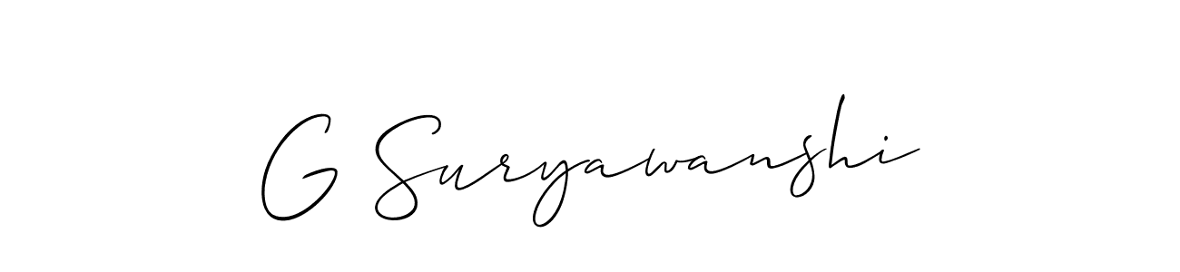 Create a beautiful signature design for name G Suryawanshi. With this signature (Allison_Script) fonts, you can make a handwritten signature for free. G Suryawanshi signature style 2 images and pictures png